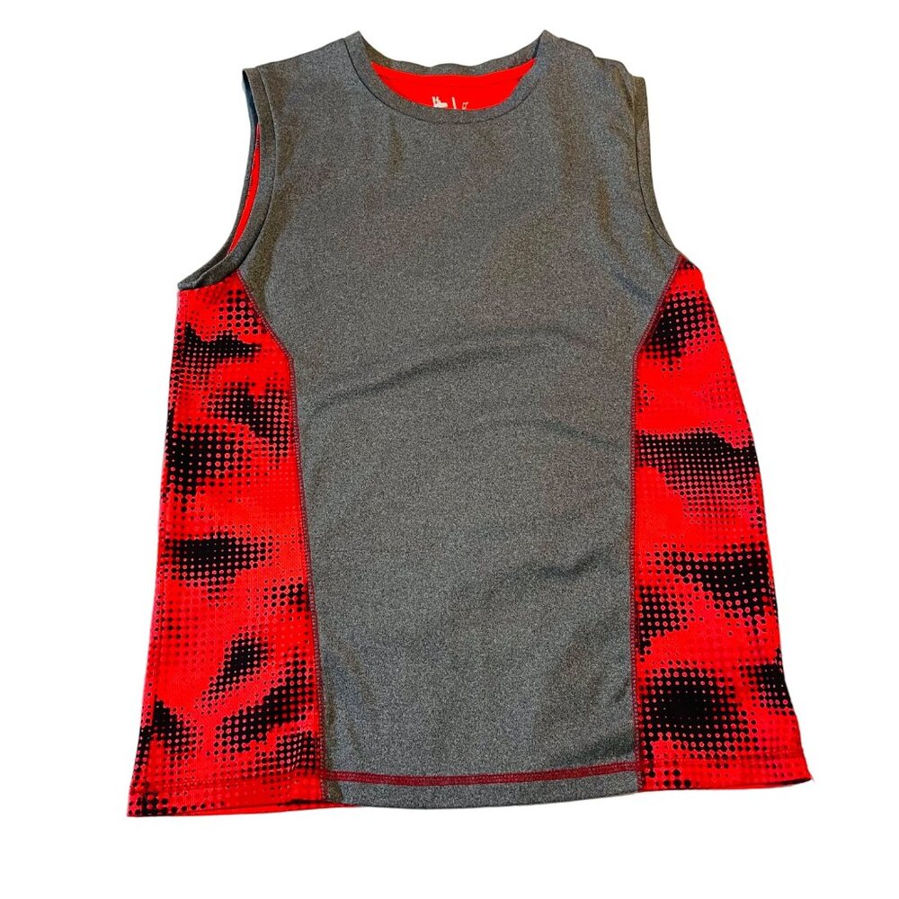 Mambo Australia Boys Sleeveless Athletic Tank Top L 14 16 Orange Gray